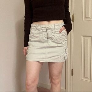 Tan Cargo Mini Skirt